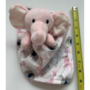Petite‎ L'amour Baby Pink White Gray Elephant Baby Lovey Security Blanket Plush